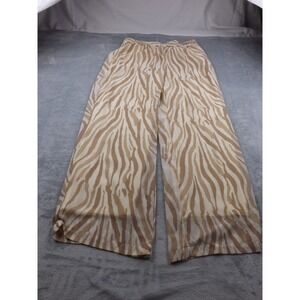Soft Surrounding Pants‎ Women's Size M Zebra Brown/Tan/Cream Sheer/Lined Pockets
